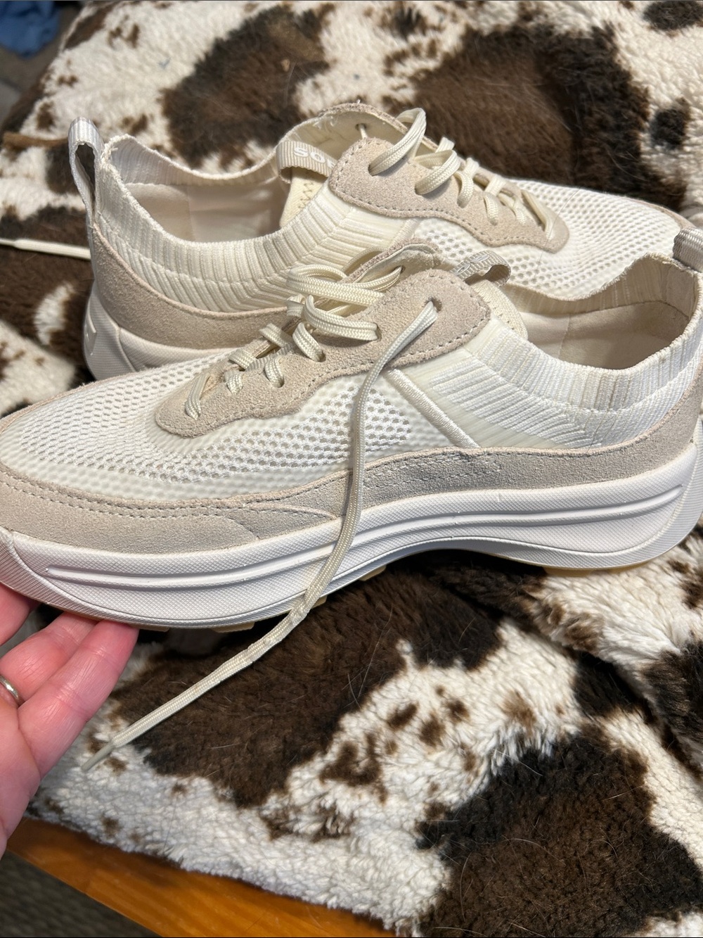 SOREL Women’s Size 7 ONA 503 Knit Low Sea Salt Chalk Platform Sneakers